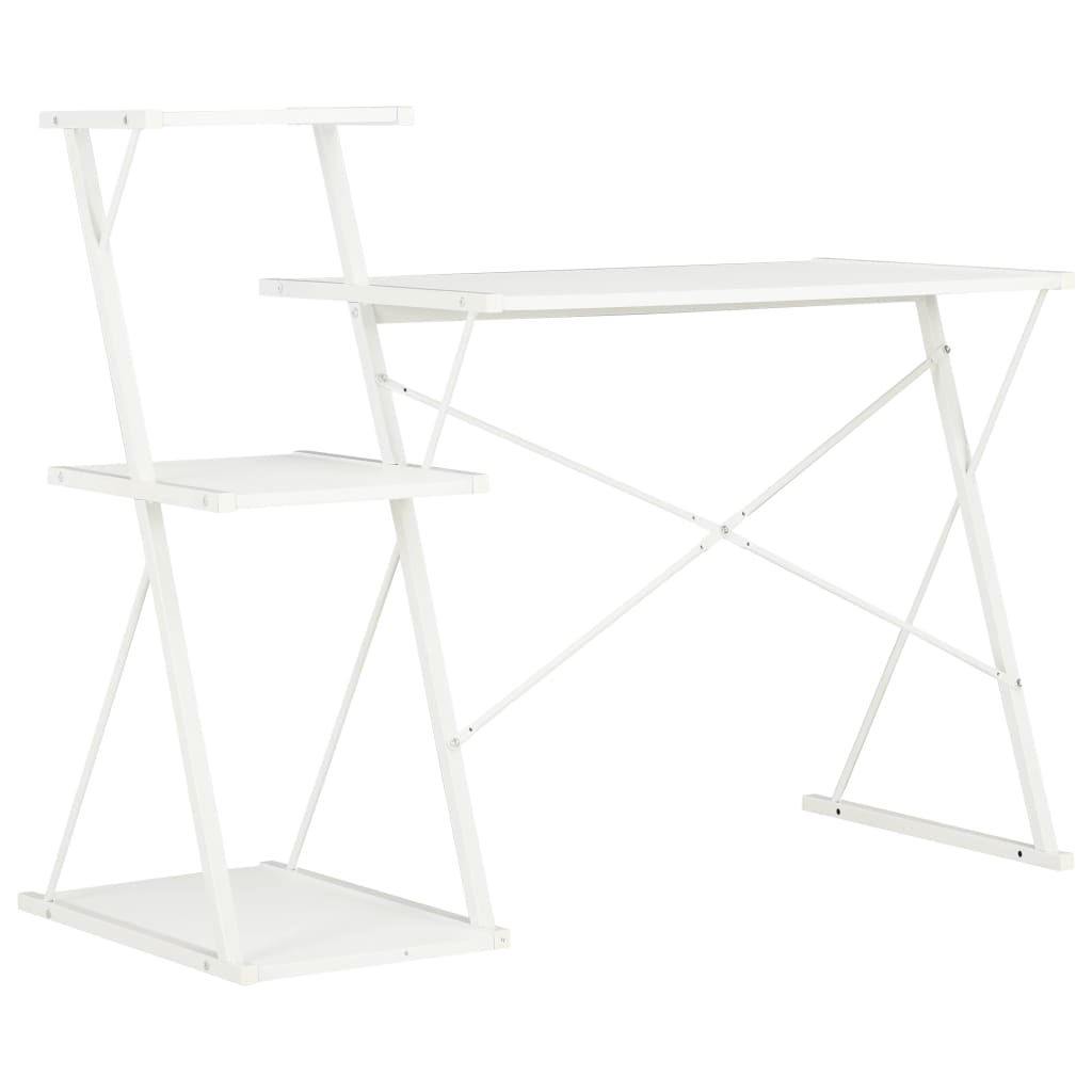 White Desk with Shelf 116 X 50 X 93 Cm
