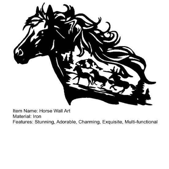 Black Metal Horse Wall Art Rustic Western Equestrian Wall Decor for Home Office Living Room Bedroom Kitchen Outdoor Indoor Decor