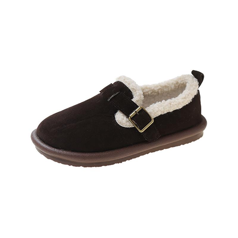 Vintersko Dame Casual Flats Mokasiner Myke Loafers Dame Mote Komfort Varm Plysj Slip-on Dame Bomullssko