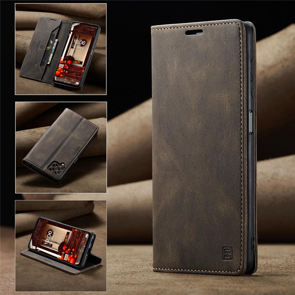Luxury Genuine Leather Magnetic Wallet Flip Case for Samsung Galaxy M53 M33 M13 M32 M31 M12 M23 Card Slot Stand Shockproof Foldable Protection Cover