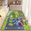 City Map Play Rug for Kids' Rooms Non-slip Rug Suitable for Living Room and Bedroom Sofas.