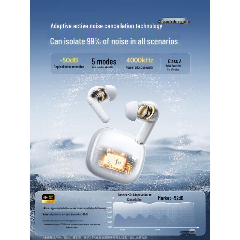 Baseus M3s In-Ear Noise-Cancelling Bluetooth Earbuds