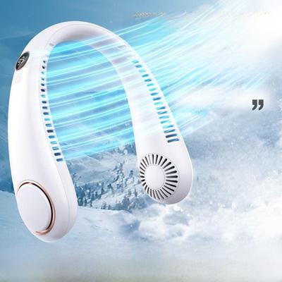 Ventilatore da collo sospeso con display digitale - Portatile, design senza pale, ricaricabile via USB, alta autonomia, ideale per uso esterno