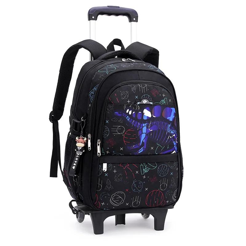 Schulrucksack für Kinder Jungen mit Rollen Tasche Schülerrucksack Trolley Schultasche mit Rädern Rollendes Gepäck Buchtasche