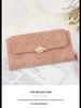 Women's Retro Leaf Buckle PU Leather Long Wallet & Clutch - Large Capacity