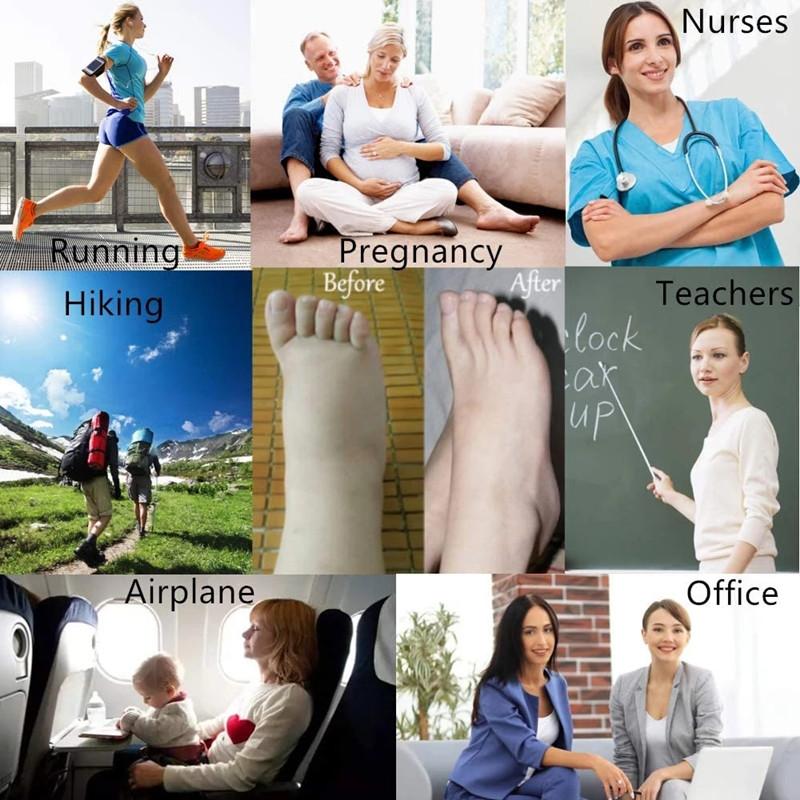 1 Pair Running Graduated Pressure Leg Area Warmers 20-30Mmhg For Running Marathon Cycling Football Varicose Veins Hosiery For Men'S Active Socks