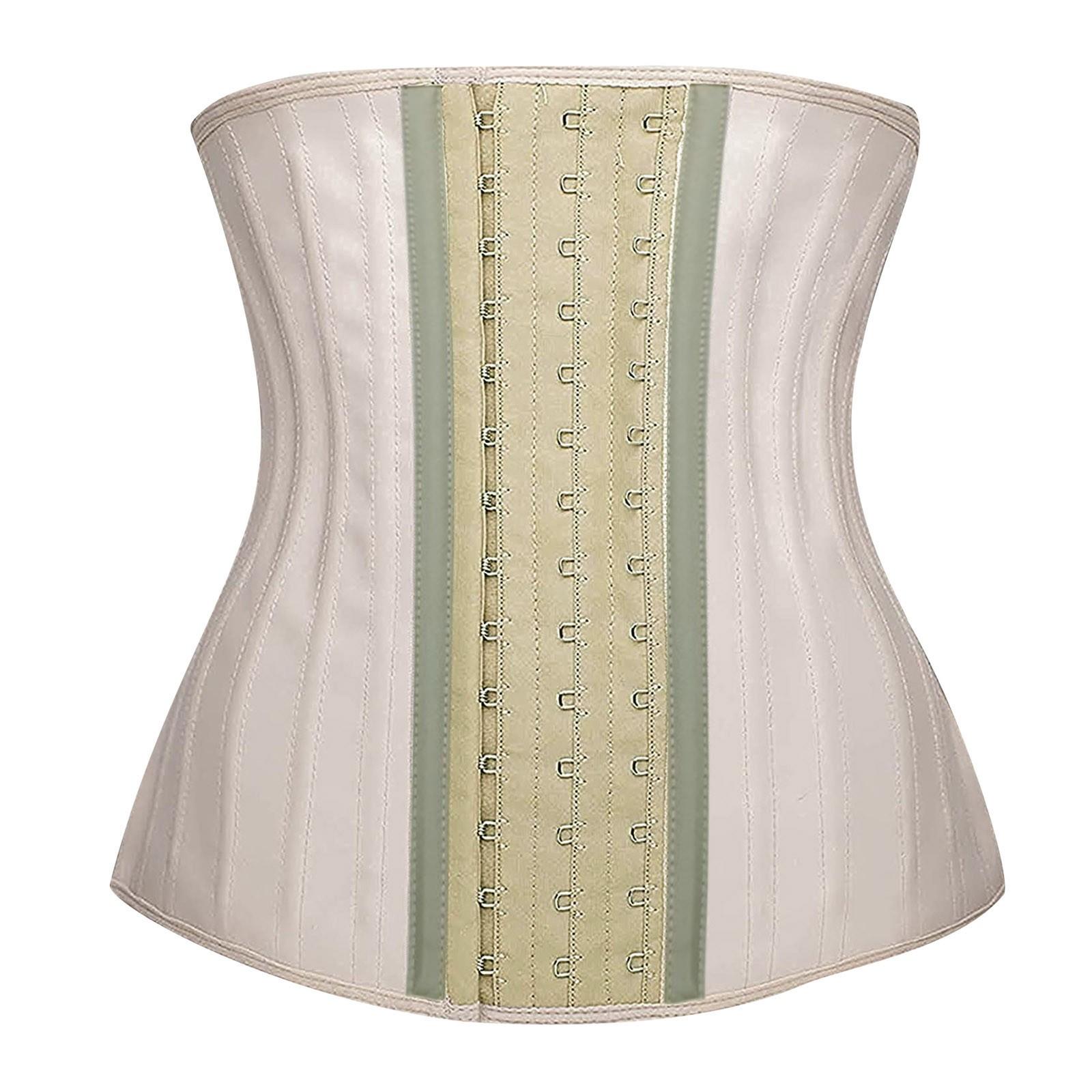 Women Waist Trainer Corset Body Shaper Slimming Belt Adjustable Hook and Eye Closure High Compression Waist Cincher for Fitness and Daily Wear S белый