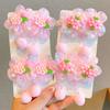 Hair Tie Soft Organza Flower Shape Hair Rope with Plush Tassels Imitation Pearls Decor High Elastic Band Bun Holder Hair Accessories