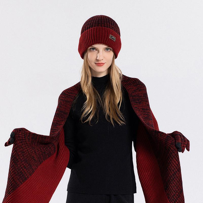 Acrylic Knit Hat Scarf Gloves Set With Windproof Warmth For Outdoor Winter Men And Women