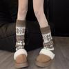 1Pair Women'S Autumn Winter Legwarmers Socks Retro Snowflake Leg Warmer Jk Lolita Girls Warm Knitted Leg Covers