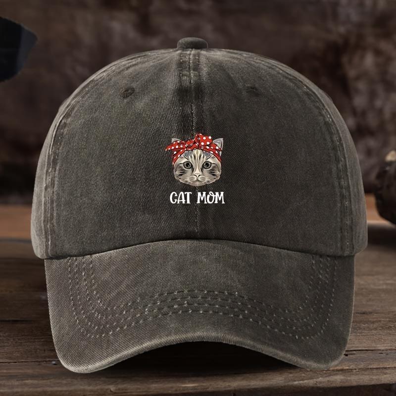 Fashionable Cat Mom Printed Baseball Hat Versatile Outdoor Leisure Fishing Hat Sunshade Duck Tongue Hat Travel Hat