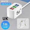 6 USB Charger Power Strip Universal Fast Charging EU/US Plug Phone Charger Adapter Electric Socket Extension Cable Table Socket