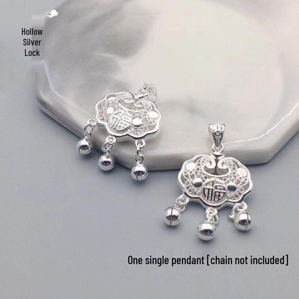 2023 Silver-Plated Lucky Bell Pendant Necklace: Women's New Year Charm