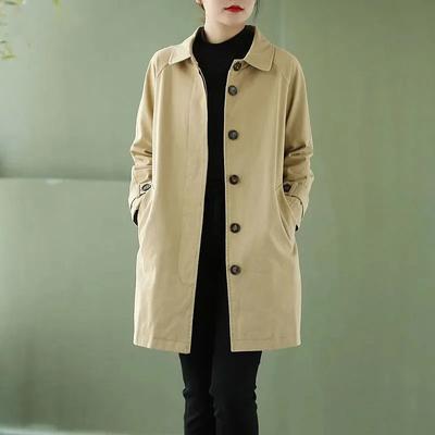 Women Windbreake Fashion Spring Classics Women's Loose Coat Casual Long Cargo Trench Jacket Oversized