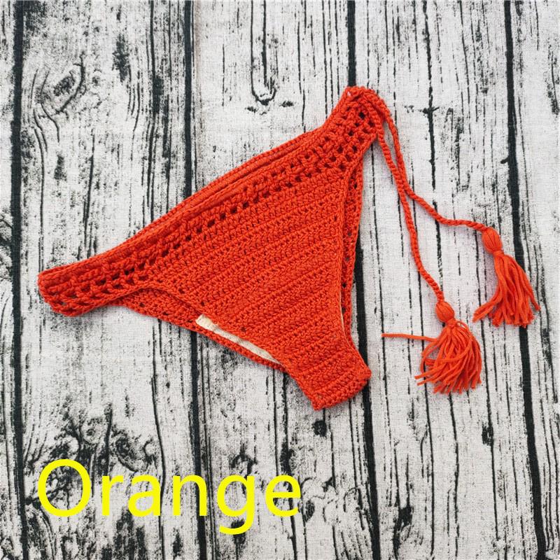 Handmade Crochet Bikini Swim Shorts with Lining