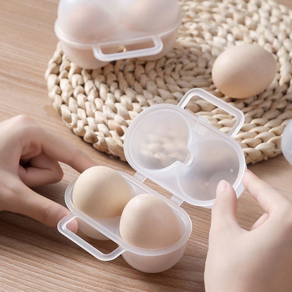 Creativity 2 Grid 6 Gird Storage Box Transparent Plastic Eggs Case Egg Organization Large Capacity Egg Tray Picnic