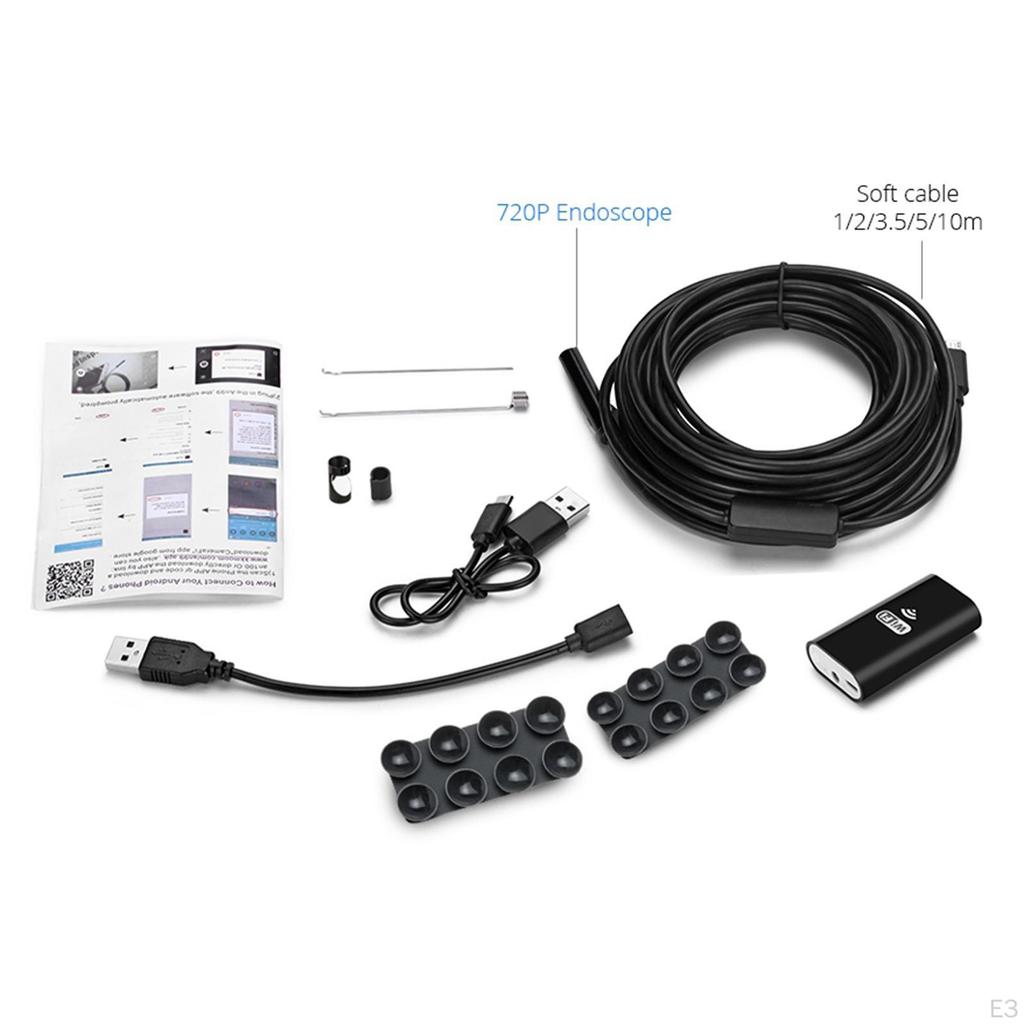 Wireless WiFi Endoscope Waterproof Inspection Camera 720P for Phone 1m