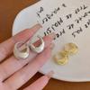 Geometric Plain Ring Metal Earrings Femininity Light Luxury Niche Design High-end Stud Earrings Cold Wind Ear Jewelry