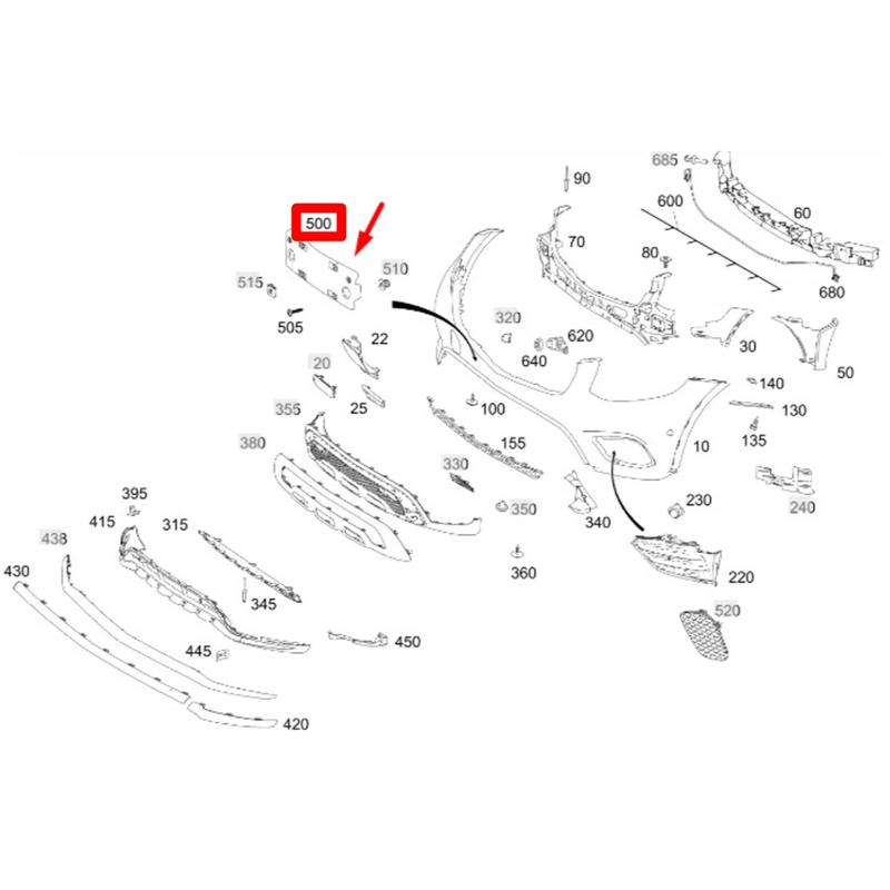 Front Bumper Plate Bracket for Mercedes For GLC X253   OEM A2538803204 tallation Friendly Made from ABS