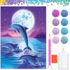 Ob_L_100 - Diamond Painting 30X40 - Zwierzeta, Delfin