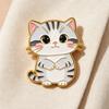 Yousheng Decorative Brooch Enamel Cartoon Cat Shape Zinc Alloy Lapel Pin Sweater Dress Suit Lapel Badge Versatile Outfit