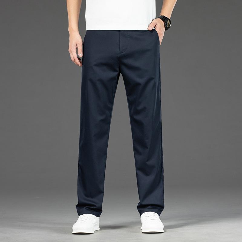 Spring And Autumn New Bamboo Fiber Casual Men'S Business Casual Loose Elastic Versatile Pants Straight Leg Pants