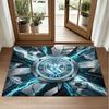 Manchester City Design Crystal Velvet Rug Soft Decorative Mat for Bedroom Entrance
