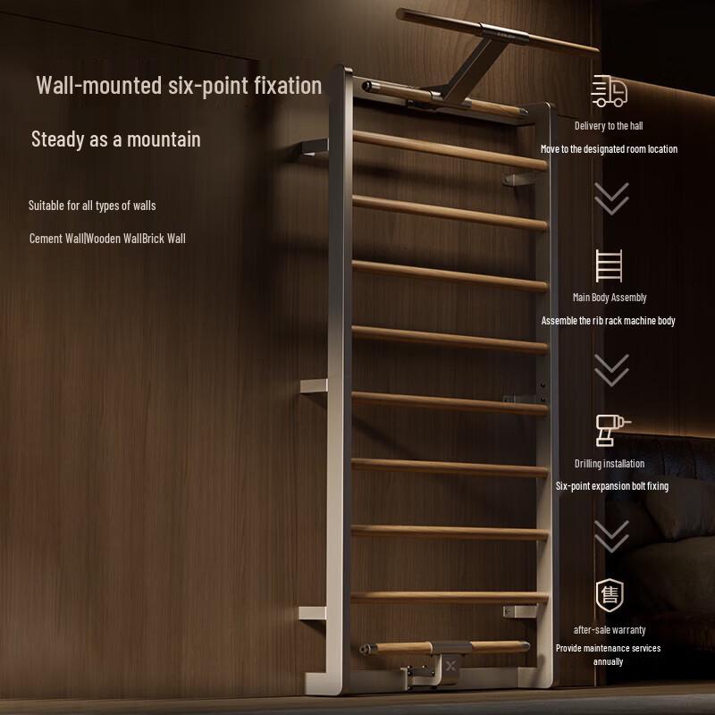 Jueying Muur XW5 Rekstok Donkergrijs Parallel Bars & Ophangbanden Set