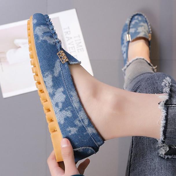 Spring and Summer New Women's Shoes Casual Flat Bottom Casual Shoes Round Toe Shallow Mouth Women's Single Shoes Comfortable Sports Shoes