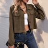 Women's Autumn and Winter Textured Corduroy Women's Jacket Short Lapel Jacket