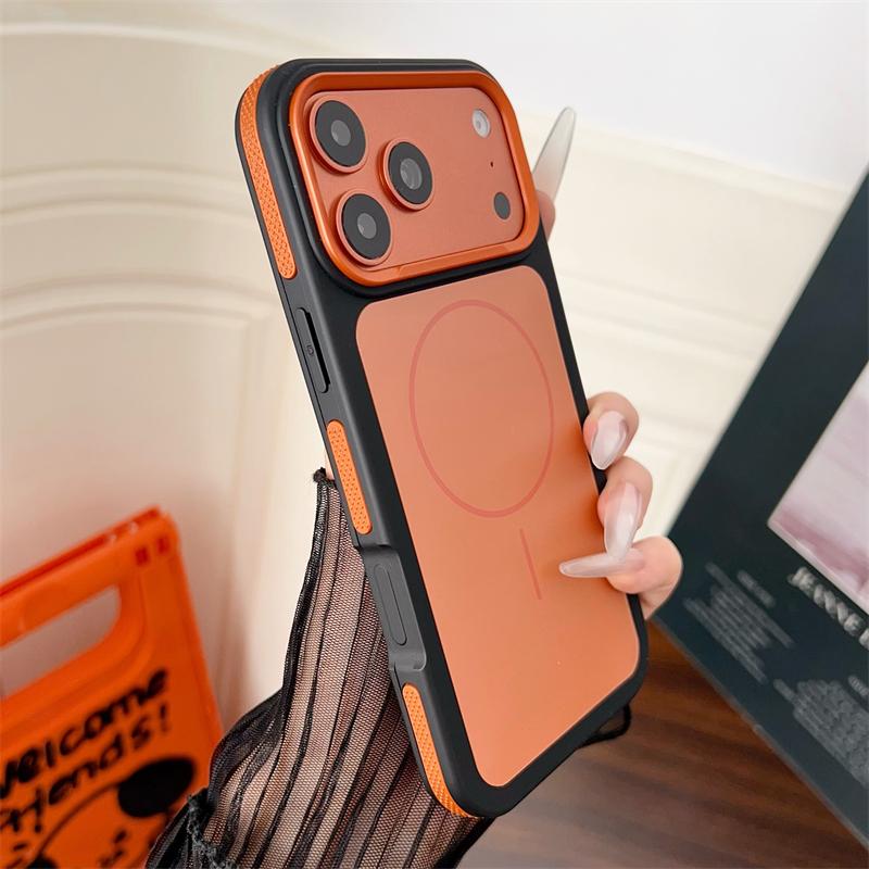 Luxury Matte Magnetic For Magsafe Case for iPhone 17 Air 16 E 15 14 13 12 11 Pro Max Plus Contrast Color Bumper Shockproof Cover