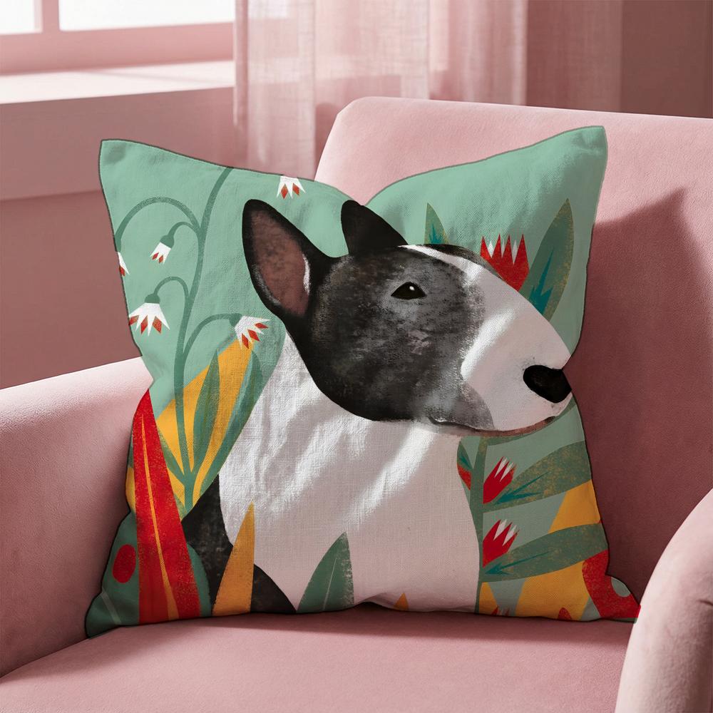 

Cartoon Bull Terrier Series Cushion Cover Multi-Scene Pillow Cover for Home & Car - Reversible, Soft & Durable for Daily Use 30cmx30cm