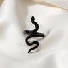Fashion Rings for Men Women Punk Goth Snake Ring Exaggerated Black Plated Gothic Adjustable Opening Party Gift Zircon