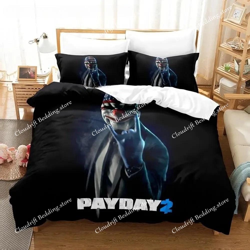 Game Payday Bedding Set Single Twin Full Queen King Size Bed Set Adult Boys Bedroom Duvet cover Sets Hip Hop Clown Anime Bed