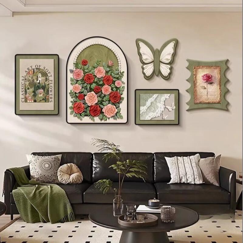 French Vintage Butterfly Rose Wall Decal