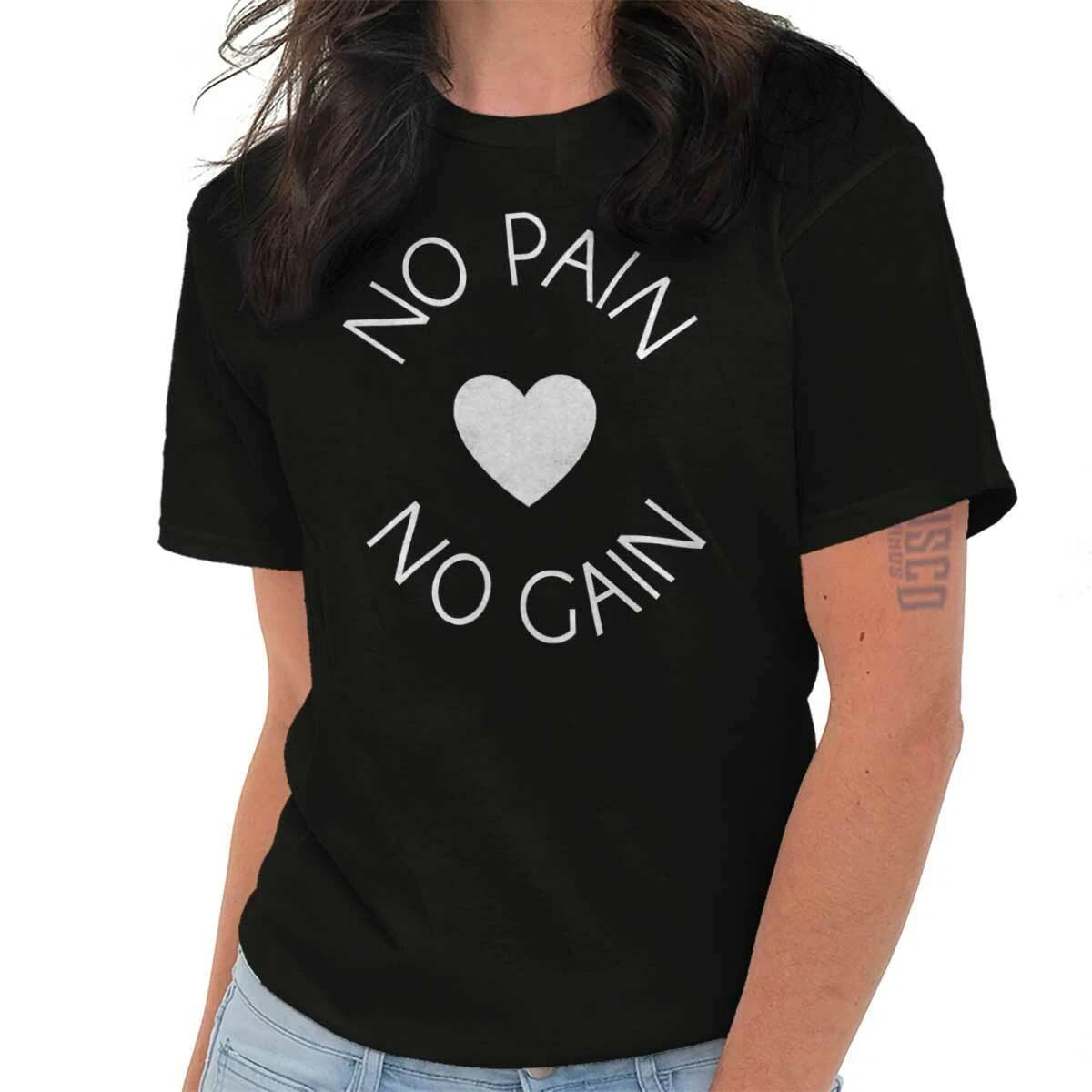 No Pain Gain Gym Workout Motivation Fitness Womens Graphic T Shirts Tee T-Shirt XXXL