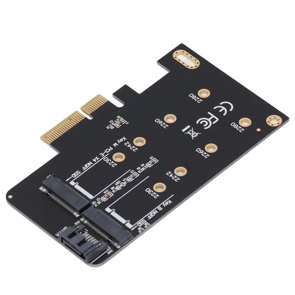 NGFF M.2 to PCIe Adapter Support NGFF B Key M Key PCIe X4 Card with SATA 3.0 Cable for 2242 2260 2280 SSD