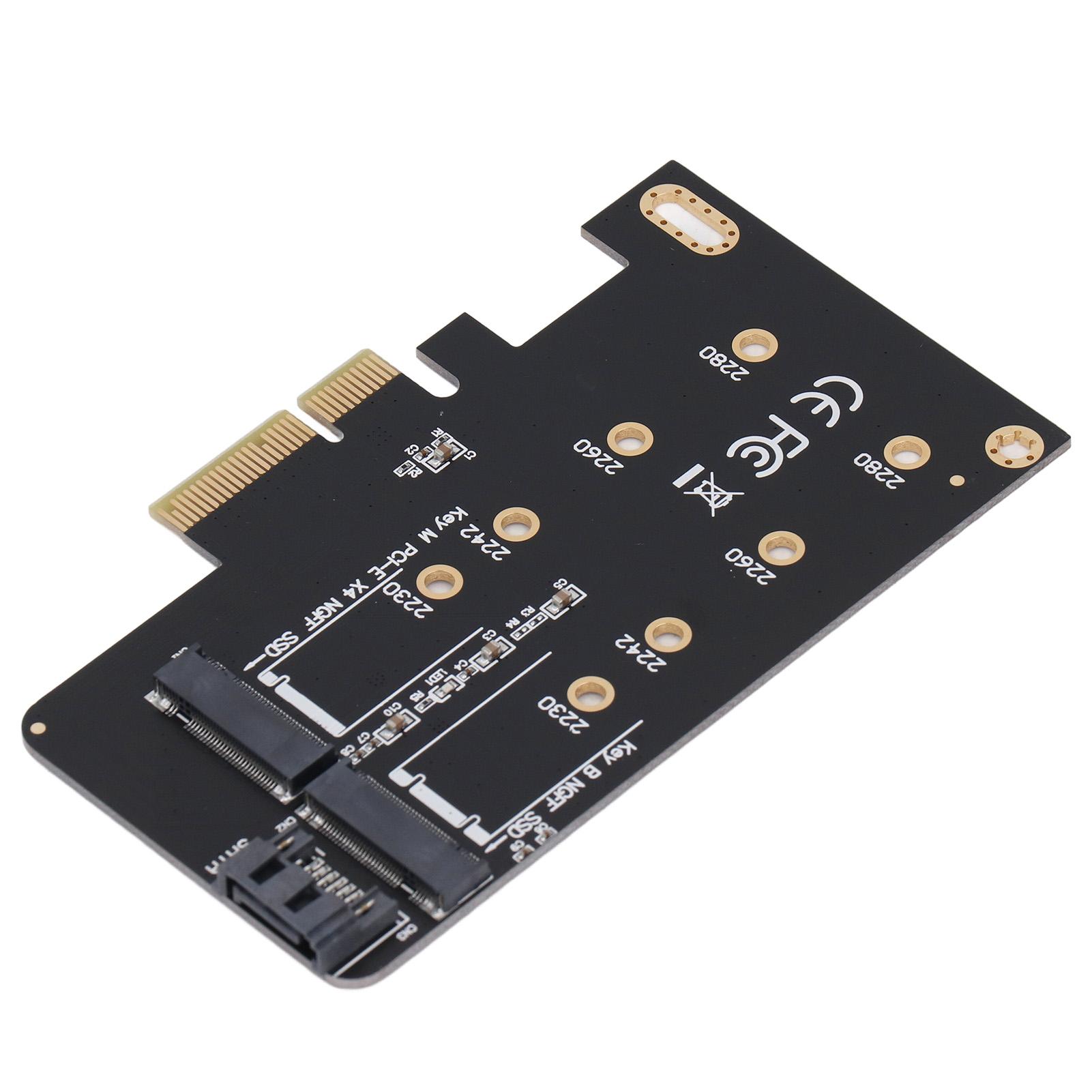 

Адаптер NGFF M.2 до PCIe Підтримка NGFF B Key M Key Карта PCIe X4 з кабелем SATA 3.0 для SSD 2242 2260 2280