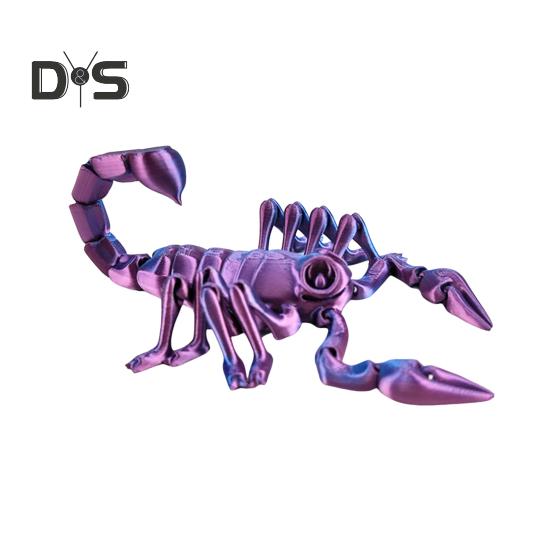

3D-печатная фигурка скорпиона, подвижные суставы, имитация фигурки скорпиона, шарнирная модель животного, игрушка для домашнего офиса, книжной полки, украшения рабочего стола, орнамент синий/красный