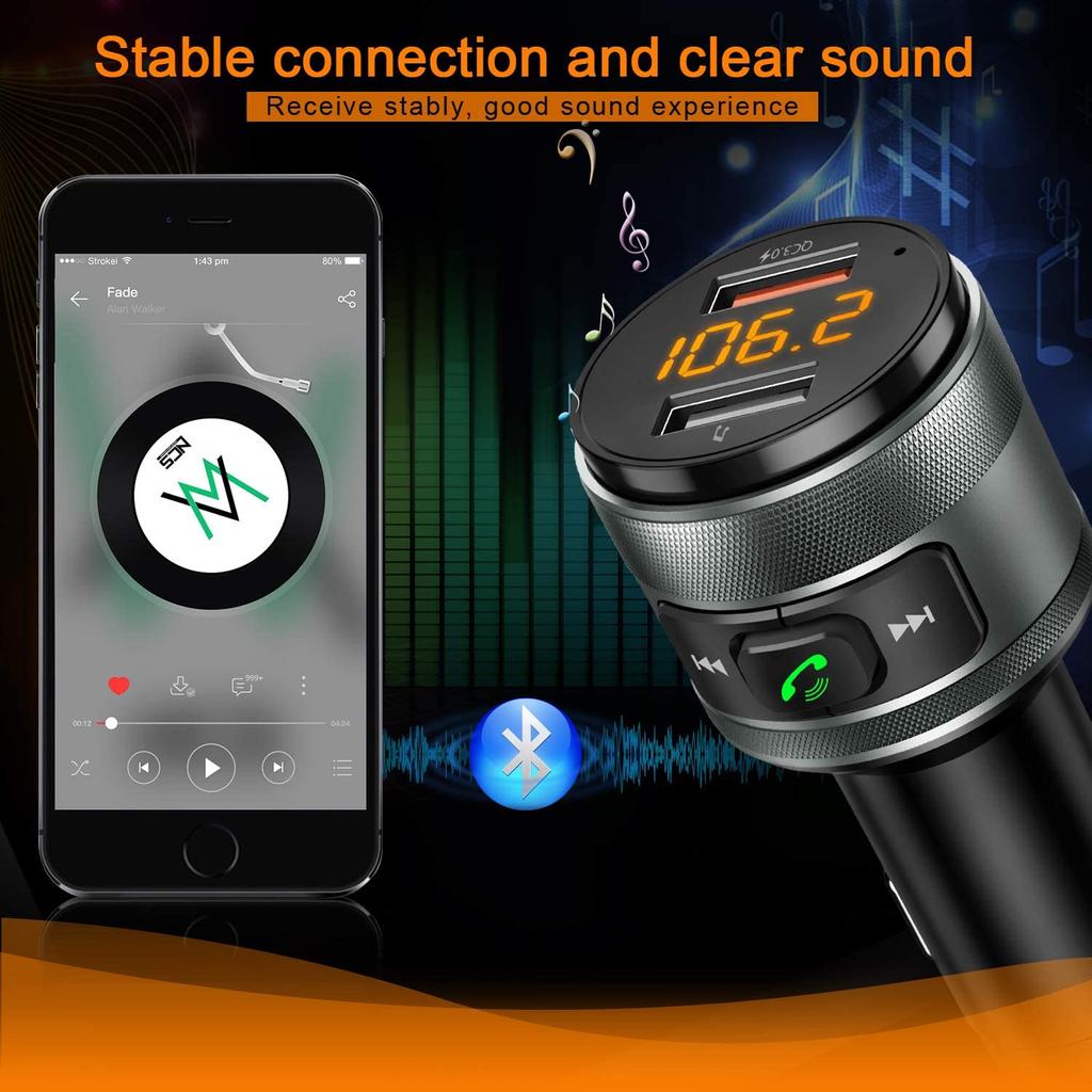 Buy C57 Bluetooth 5.0 FM Transmitter for Car, 3.0 Wireless Bluetooth FM