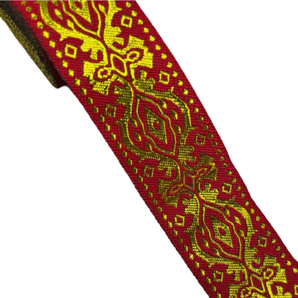 1.3 Inch Wide Jacquard Woven Fabric Ribbon Fringe Trim Flat Gold Gold Glitter Embroidery Ribbon Lace Accessories