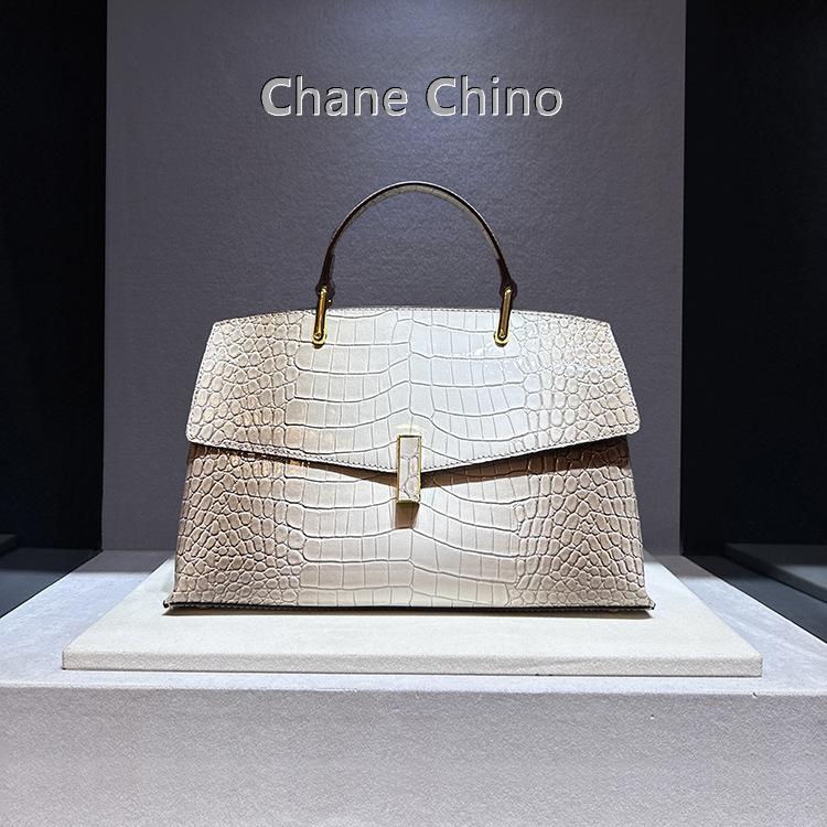 Light Luxury Shiny Crocodile Pattern Handbag for Women, New Crossbody Handbag, Shell Bag, Trendy Lock Design, Large Capacity белый