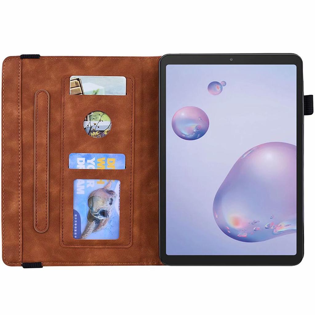 Suitable for Samsung T307U Tablet Leather Case Xiaomi 4 Tablet Retro Matte Calf Pattern Embossed Card Holder