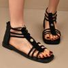 Mode Weiches Leder Römersandalen Damen 2025 Sommer Neu Weiche Sohle Oberbekleidung Damen Keilschuhe Mode Lässiger Designerschuh Damen