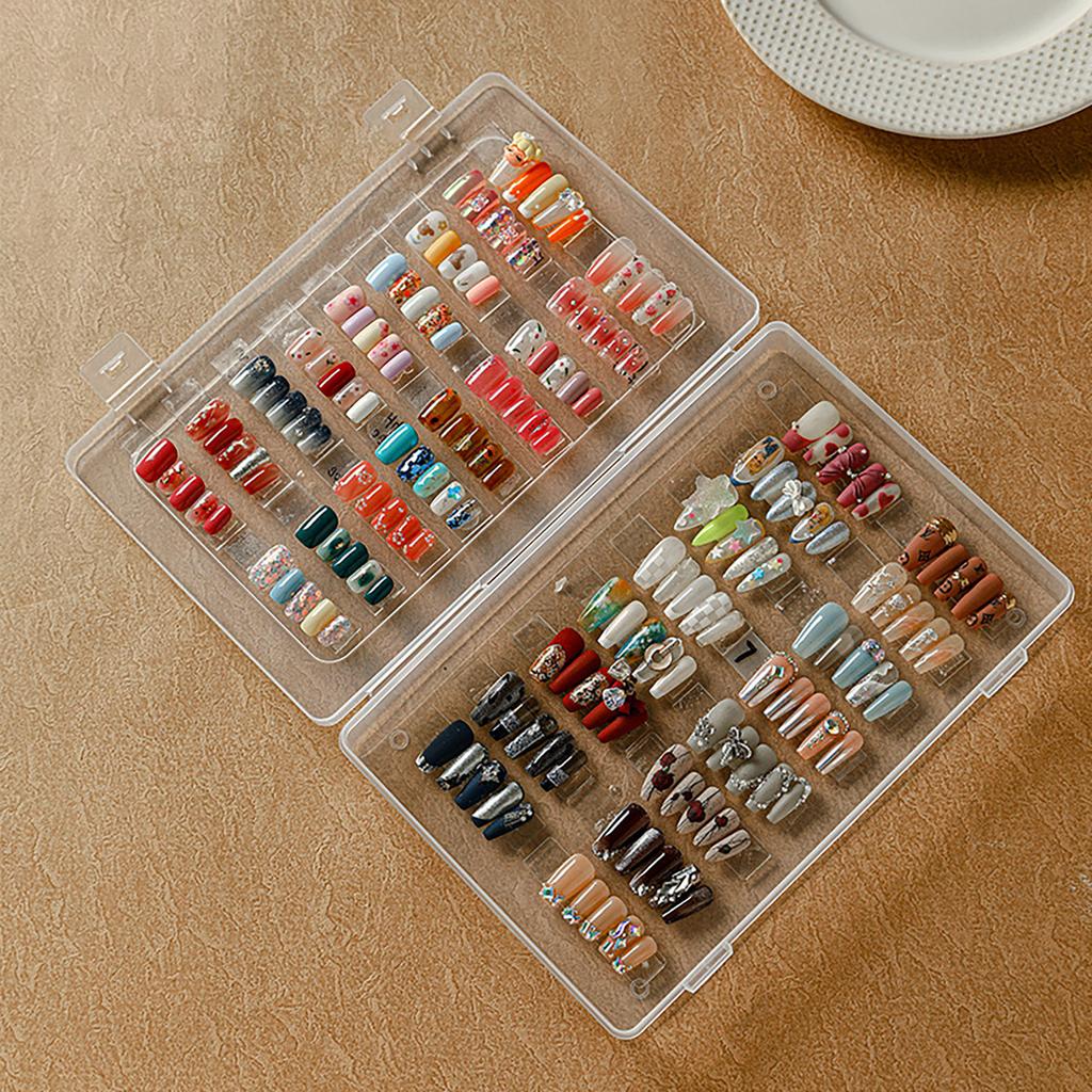 Nagel Präsentationsbox Staubdicht Große Kapazität Tragbar Leer Nagelverpackungsbox Transparent S