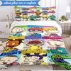 Rugr-ats: Urban Adventure 3pcs K-pop music group Bedding set,Ideal for Bedroom, Dormitory,Including Duvet Cover And 2pcs Pillowcases,Fan gifts