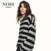 MO&Co. NOIR Series Mohair Wool Blend Striped Knit Sweater