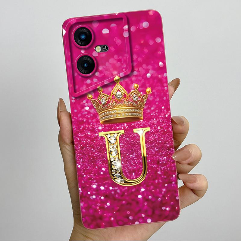 For Tecno Pova Neo 3 Case LH6n Crown Letter Bumper Silicone Soft Phone Cases For Tecno Pova Neo3 Camera Protection Back Cover