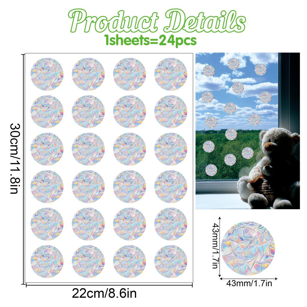 Christmas Rainbow Prism Static Cling Glass Stickers PVC Halloween Window Stickers Sun Catcher Decorative Films