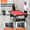 Billiards Table, 7 ft Pool Table, Portable Foldable Space-Saving Table, Billiard Table Set Includes Balls, Cues, Chalks and Brush, Black with Red
